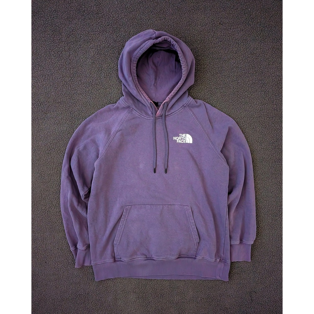 The North Face Womens Purple Floral Box Logo Pullover Hoodie Size M